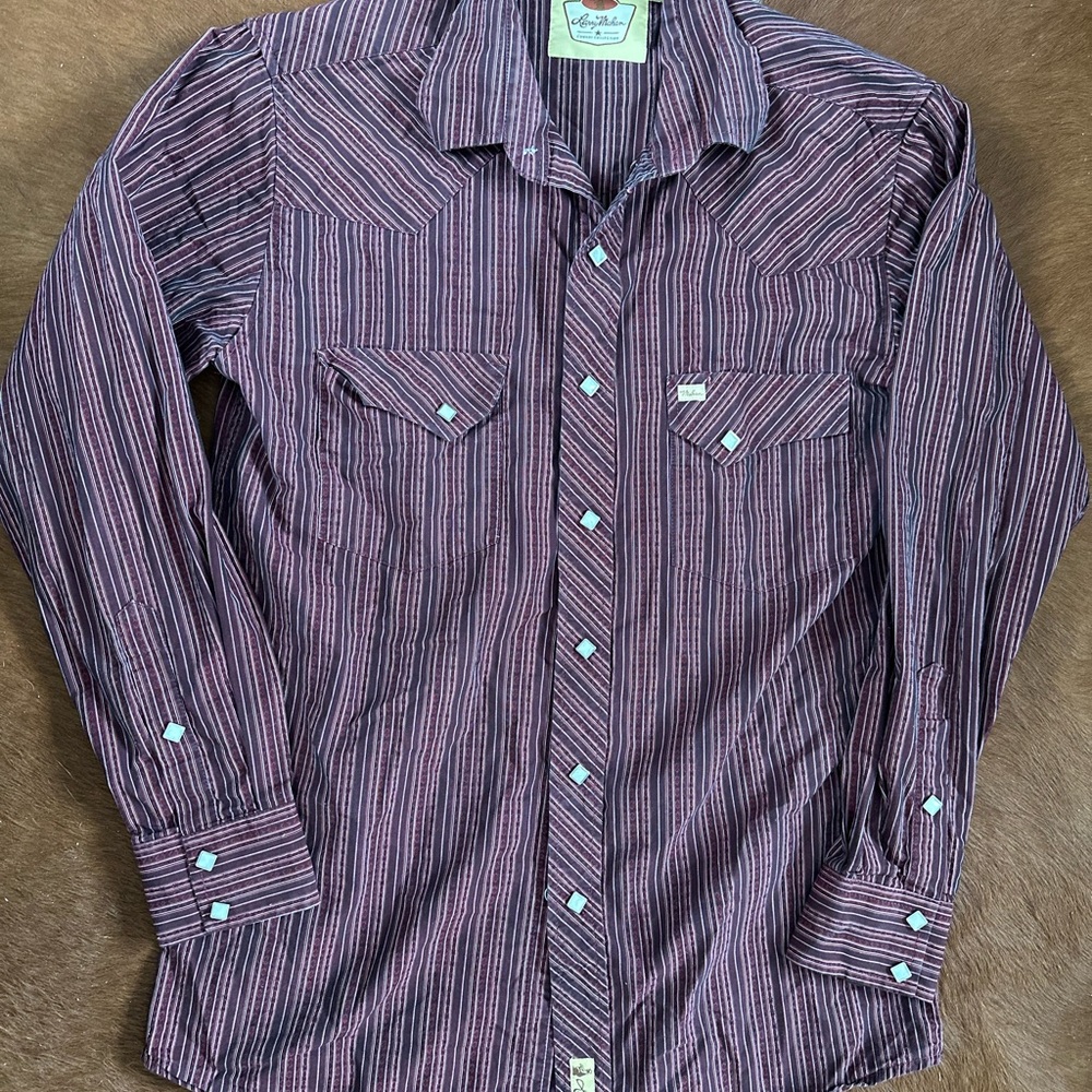 Men's Vintage Striped Western Shirt